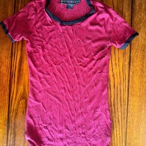 Polly & Esther Red Ribbed Fitted Short Sleeve T-Shirt